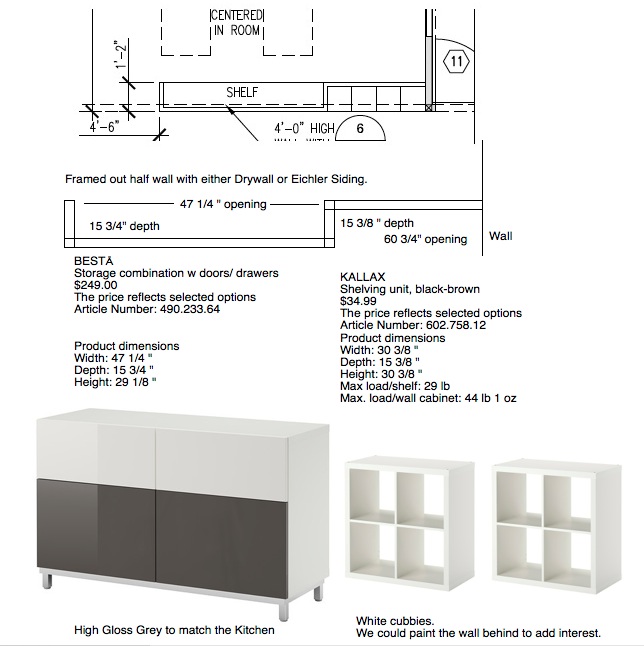 half wall counter